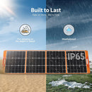 200W Portable Solar Panel for Power Station Generator, 18V Foldable Waterproof IP65 Solar Cell Charger with Adjustable Kickstands and MC-4 Cable for Laptop Outdoor Camping