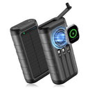 SOLPOWBEN 59800mAh Solar Power Bank, Portable 3-in-1 Wireless Charger, 22.5W Fast Charging External Battery Pack with Hand Crank, 6 Outputs, Dual Flashlight for Hiking Camping Essentials