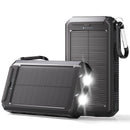 Solar Power Bank 38800mAh Portable Charger for Phone with USB-C, Outdoor Waterproof Battery Pack, 3 Outputs, Emergency LED Flashlight, Reliable Backup Power for Camping Hiking Travel and Power Outages