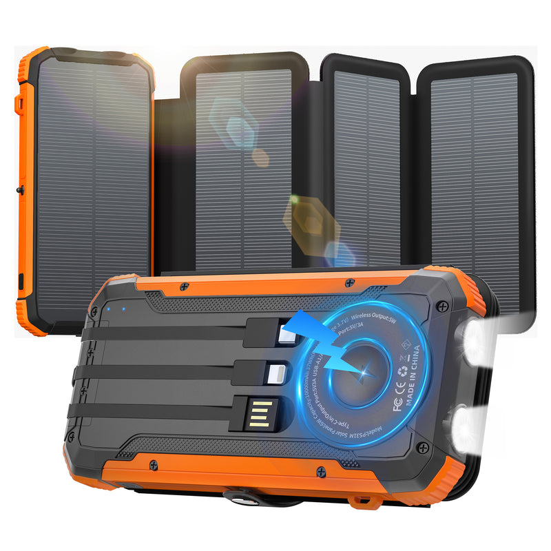 SOLPOWBEN 20000mAh Solar Power Bank With 4 Solar Panels,Portable Charg SOLPOWBEN 20000mAh Solar Power Bank With 4 Solar Panels,Portable Charg