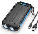 Nuynix 38800mAh Portable Phone Charger with 1 Type C & 2 USB Ports Built-in Dual LED Flashlight, 15W Fast Charging Waterproof Solar Panel Charger for iPhone, iPad, Samsung
