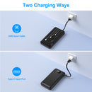 Yelomin 20000mAh Power Bank for iPhone, Portable Charger with 4 Built-in Cables, Battery Pack with LED Display&Flashlight, Phone Charger for Travel,Compatible iPhone Android Samsung Devices (Black)