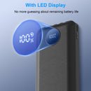 Yelomin 20000mAh Power Bank for iPhone, Portable Charger with 4 Built-in Cables, Battery Pack with LED Display&Flashlight, Phone Charger for Travel,Compatible iPhone Android Samsung Devices (Black)