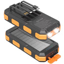 SOLPOWBEN 38800mAh Solar Power Bank Portable Charger, 22.5W USB-C Fast Charging Battery Pack with Built-in 4 Cables, Dual LED Flashlights and Anti-Slip Hook for Camping, Hiking and Outdoor Use