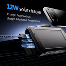 SOLPOWBEN 30000mAh Solar Power Bank Compatible for Iphone 17 Cell Phone 12W Portable Charger Power Bank for Outdoor Camping Hiking (Black)