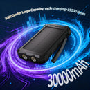 SOLPOWBEN 30000mAh Solar Power Bank Compatible for Iphone 17 Cell Phone 12W Portable Charger Power Bank for Outdoor Camping Hiking (Black)