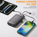 Solar Power Bank 38800mAh Portable Charger for Phone with USB-C, Outdoor Waterproof Battery Pack, 3 Outputs, Emergency LED Flashlight, Reliable Backup Power for Camping Hiking Travel and Power Outages