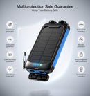 Nuynix 38800mAh Portable Phone Charger with 1 Type C & 2 USB Ports Built-in Dual LED Flashlight, 15W Fast Charging Waterproof Solar Panel Charger for iPhone, iPad, Samsung