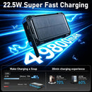 SOLPOWBEN 49800mAh Solar Charger Power Bank for Iphone/Android, 22.5W Fast Charging Solar Power Bank, Portable 15W Wireless Charger Built-in 4 Cables,Dual Flashlights Battery Pack for Outdoor Camping