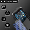SOLPOWBEN 30000mAh Solar Charger for Cell Phone iPhone, Portable Solar Power Bank with Dual 5V USB Ports, 2 Led Light Flashlight, Compass Battery Pack for Outdoor Camping (Black)