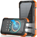 49800mAh Solar Charger Power Bank for iphone android,Portable Phone Charger with 15W Wireless Charger and 4 Built-in Cables, Battery Pack for Outdoor Camping Hiking