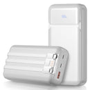 49800mAh Power Bank with Built in Cables, 22.5W Fast Charging Portable Charger, 4 Outputs 3 Inputs Led Display Battery Pack, Travel Camping Essentials Phone Charger for iPhone/iPad/Samsung/LG, White