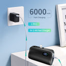 6000mAh Mini Portable Charger Power Bank for iPhone android with LED Display Mini Portable Charger Compatible with iPhone 15/15 pro/15 plus,14/14 Pro / 14 Plus Series (Black)