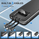 Yelomin 20000mAh Portable Charger Power Bank with Built in Cables Fast Charging Battery Pack for iPhone,iPad,Galaxy,Android,Pixel,Tablet and More-Travel Essentials(Black)