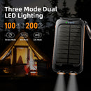 Yelomin 49800mAh Solar Power Bank Portable Charger with Dual 5V USB Ports,2 LED Light Flashlight,Water proof Battery Pack for iPhone,Android,Suitable for Outdoor Camping Hiking Travel(Orange)