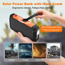20000mAh Solar Power Bank Built in Hand Crank, Wireless Portable Charger with Bright Flashlight and Compass, 22.5W Fast Charge Battery Pack for Camping Hiking Outdoor Use, Travel Essentials, Orange