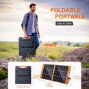 100 Watt Portable Solar Panel for Power Station, Monocrystalline Foldable Panel Solar with 5V USB 18V DC Output, Perfect for Camping Hiking