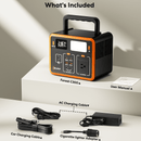 300W Portable Power Station, 90000mAh LiFePO4 Power Station w/ 8 Outlets, Outdoor Solar Generator for Camping, RV, Home Backup, Emergency Power w/ LED Light