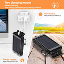 Solar Power Bank Charger - 20000mAh Solar Phone Charger with Dual 2.1A USB Ports Portable Solar Powered External Battery for iPhone Cell Phone Devices (Black)