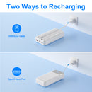 49800mAh Power Bank with Built in Cables, 22.5W Fast Charging Portable Charger, 4 Outputs 3 Inputs Led Display Battery Pack, Travel Camping Essentials Phone Charger for iPhone/iPad/Samsung/LG, White