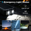 Solar Charger Power Bank 20000mAh Portable Charger with 4 Built-in Cables and USB-C in/Output, Dual Emergency Flashlights, Waterproof Outdoor Battery Pack for Camping, Hiking, Travel, and Storm Prep