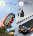 Solar-Charger-Power-Bank - 38800mAh Portable Charger,External Battery Pack 5V3.1A Qc 3.0 Fast Charging Built-in Super Bright Flashlight Solar Panel Charging (Orange)