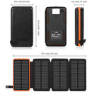30000mAh Solar Charger 4 Panels, Portable Solar Power Bank with LED Light Flashlight, Dual 5V USB Portsfor Outdoor