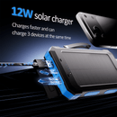 SOLPOWBEN 30000mAh Solar Power Bank Compatible for Iphone 17 Cell Phone 12W Portable Charger Power Bank for Outdoor Camping Hiking (Blue)