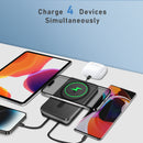 10000mAh Portable Charger Wireless Magnetic Power Bank with Built in Cables Magsafe Battery Pack with Stand 15W Fast Charging for iPhone 15/14/13/12/Pro/Mini/Pro Max (Black)Travel Essentials