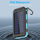 Solar Power Bank Charger - 20000mAh Solar Phone Charger with Dual 2.1A USB Ports Portable Solar Powered External Battery for iPhone Cell Phone Devices (Blue)