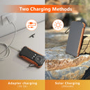 SOLPOWBEN Solar Power Bank,20000mAh Portable Charger with Built-in 3 Cable,5W Wireless Charger Compatible with iPhone,Android-Camping,Hiking,Travel Essentials(Orange)