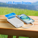 49800mAh Power Bank with Built in Cables, 22.5W Fast Charging Portable Charger, 4 Outputs 3 Inputs Led Display Battery Pack, Travel Camping Essentials Phone Charger for iPhone/iPad/Samsung/LG, White