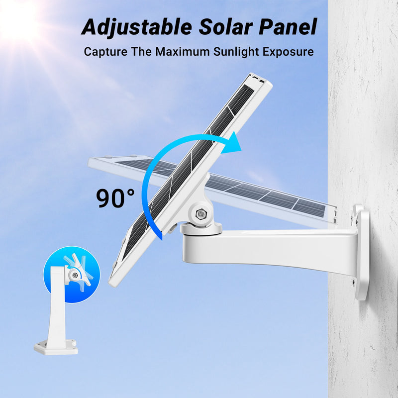 Solar Panel for Security Camera, 7W High-Efficiency Solar Cells, Camera Solar Panel Charger with IP65 Waterproof, Flexible Adjustment Bracket, 10ft Cable Compatible with DC 5V/1.5A Type-C & Micro USB