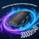 SOLPOWBEN 30000mAh Solar Power Bank Compatible for Iphone 17 Cell Phone 12W Portable Charger Power Bank for Outdoor Camping Hiking (Blue)