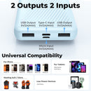 Yelomin 20000 mAh Portable Charger Power Bank Dual USB Battery Pack for iPhone, iPad, Galaxy, Android, Pixel and Tablet (Blue)