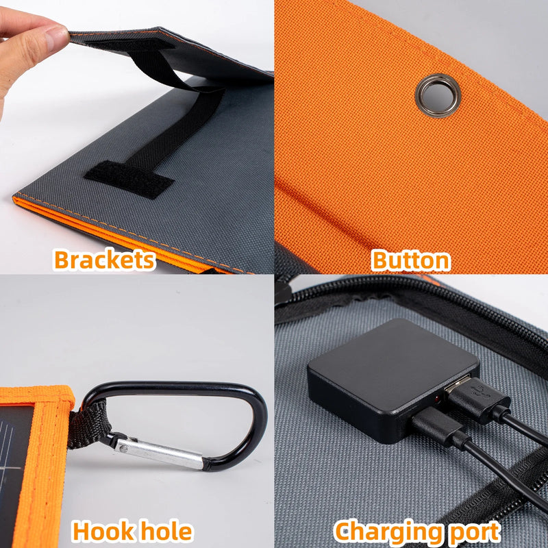 Solar Panel Charger 30W Portable Solar Panels with USB and TYPE-C Port