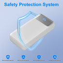 49800mAh Power Bank with Built in Cables, 22.5W Fast Charging Portable Charger, 4 Outputs 3 Inputs Led Display Battery Pack, Travel Camping Essentials Phone Charger for iPhone/iPad/Samsung/LG, White