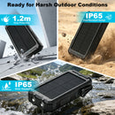 Solar Charger Power Bank 20000mAh Portable Charger with 4 Built-in Cables and USB-C in/Output, Dual Emergency Flashlights, Waterproof Outdoor Battery Pack for Camping, Hiking, Travel, and Storm Prep