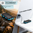 SOLPOWBEN 20000mAh Solar Power Bank Compatitble for iphone Portable Solar Power Bank with Dual 5V USB Ports 2 Flashlight Compass Battery Pack for Outdoor Camping Hiking(Blue)