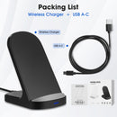 SOLPOWBEN Wireless Charger 15W Fast Charging Station with for iPhone and Samsung