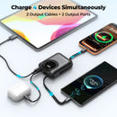 Yelomin 20000mAh Ultra Mini Portable Charger Power Bank,22.5W Fast Charging Phone Charger with Built-in Lanyard-style Charging Cables,Travel Charger Battery Pack for iPhone 17/16 Samsung,iPad,Black