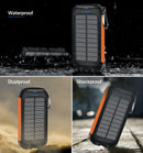 Solar-Charger-Power-Bank - 38800mAh Portable Charger,External Battery Pack 5V3.1A Qc 3.0 Fast Charging Built-in Super Bright Flashlight Solar Panel Charging (Orange)