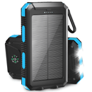 SOLPOWBEN 20000mAh Solar Power Bank Compatitble for iphone Portable Solar Power Bank with Dual 5V USB Ports 2 Flashlight Compass Battery Pack for Outdoor Camping Hiking(Blue)