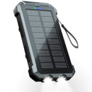 SOLPOWBEN 30000mAh Solar Charger for Cell Phone iPhone, Portable Solar Power Bank with Dual 5V USB Ports, 2 Led Light Flashlight, Compass Battery Pack for Outdoor Camping (Black)