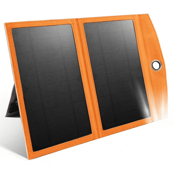 Solar Panel Charger 10W Portable Solar Panel Charger with Dual Smart USB Fast Charging Output(USB-A & Type-C) Foldable Solar Panel IPX5 Waterproof for Cellphone,iPad,Power Bank,Outdoor,Hiking,Camping