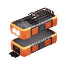 Solar Power Bank Portable Charger 20000mAh, 22.5W Fast Charging Compatible with iPhone Samsung iPad, 3 Built-in Cables & Dual LED Flashlight, Outdoor Battery Pack for Camping Travel Hiking