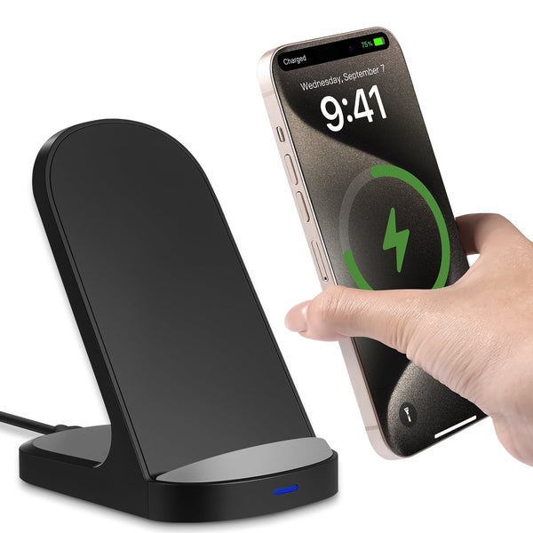 SOLPOWBEN Wireless Charger 15W Fast Charging Station with for iPhone and Samsung