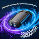 SOLPOWBEN 38800mAh Solar Power Bank Compatible for Iphone/Android 12W Portable Charger Power Bank with 2 SOS Flashlight Battery Pack for Outdoor Camping