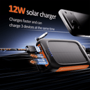SOLPOWBEN 38800mAh Solar Power Bank Compatible for Iphone/Android 12W Portable Charger Power Bank with 2 SOS Flashlight Battery Pack for Outdoor Camping Hiking(Orange)