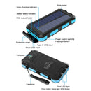 SOLPOWBEN 30000mAh Solar Charger for Cell Phone iPhone, Portable Solar Power Bank with Dual 5V USB Ports, 2 Led Light Flashlight, Compass Battery Pack for Outdoor (Blue)